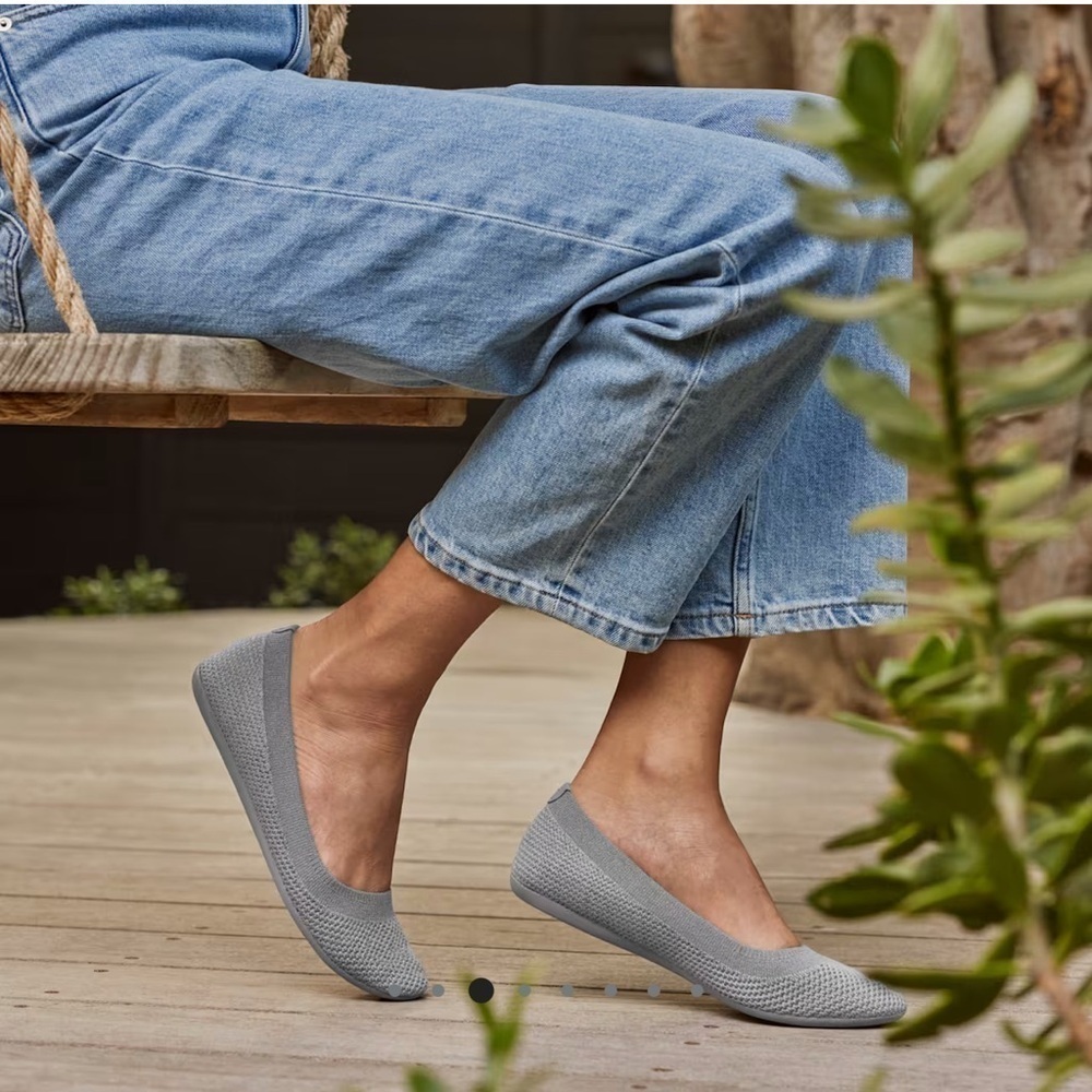 Allbirds Tree Breezers Womens W7 Gray Slip On Ballet Flats Shoes